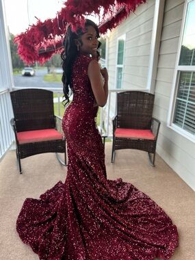 Alglist | Dresses | Alglist Red Sequin And Velvet Formal Dress Size Large  Prom | Poshmark
